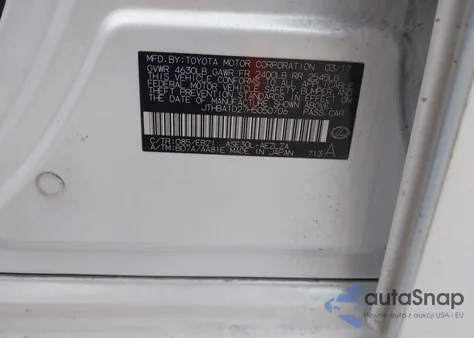 2017 Lexus Is 200T из США, поврежденный, VIN JTHBA1D27H5050706